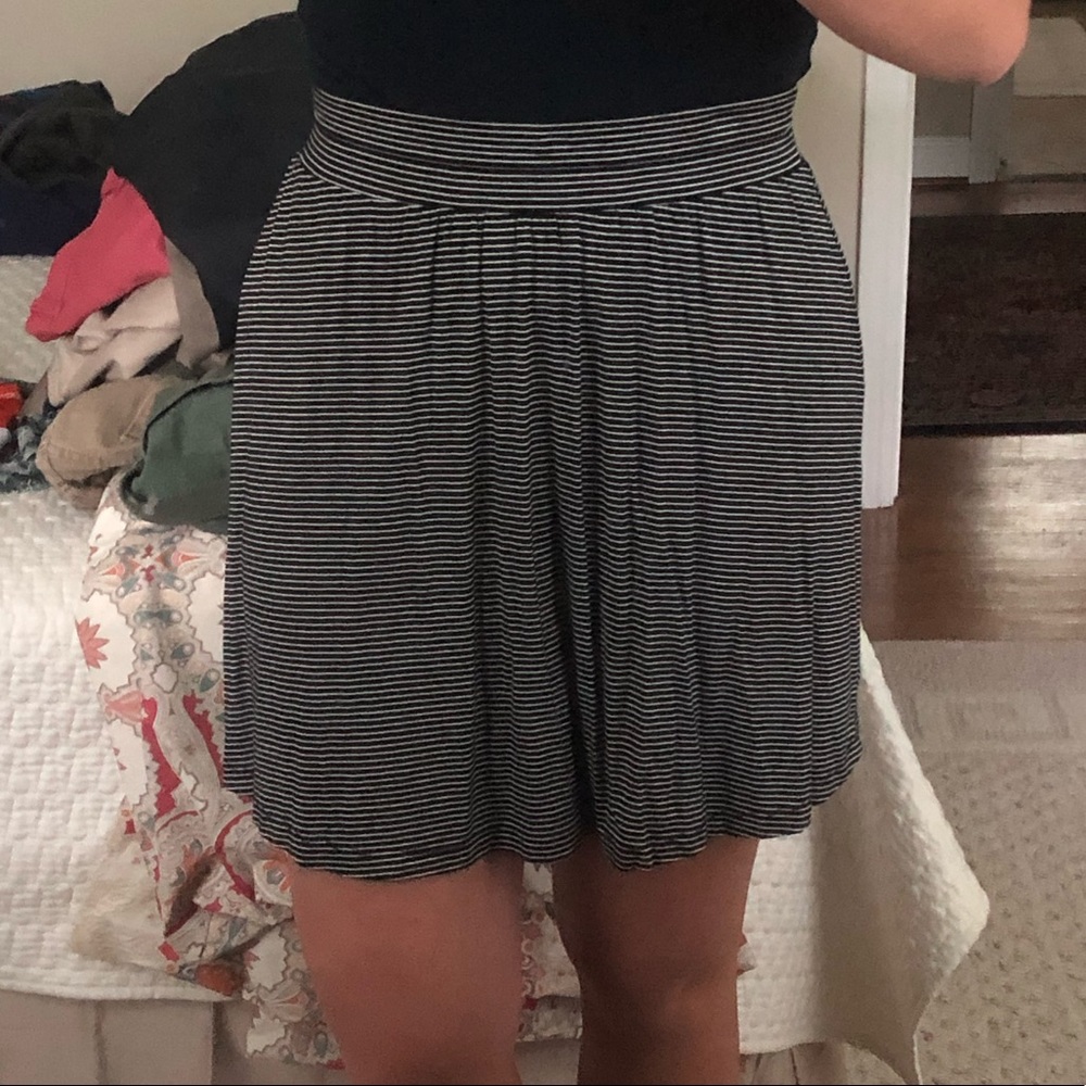 Loft black and white striped skirt